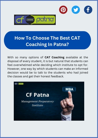 How To Choose The Best CAT Coaching In Patna