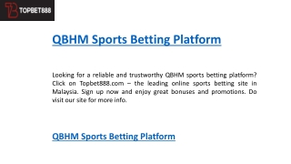 Qbhm Sports Betting Platform   Topbet888.com
