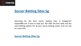 Soccer Betting Sites Sg   Topbet888.com