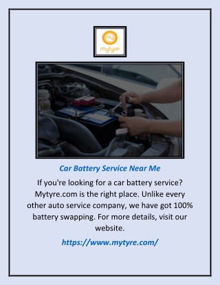 Car Battery Service in UAE | Mytyre.com