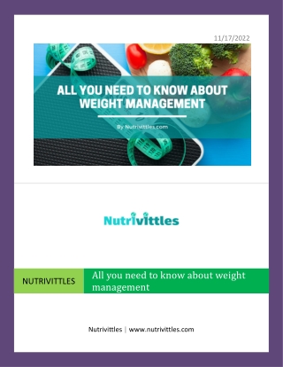 All you need to know about weight management