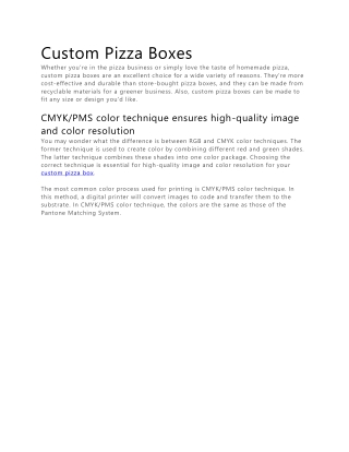 Custom Pizza Boxes