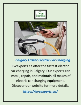 Calgary Faster Electric Car Charging | Evcexperts.ca