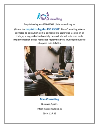 Requisitos legales ISO 45001 | Maoconsulting.es