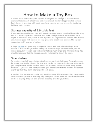 How to Make a Toy Box