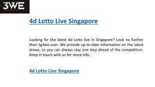 4d Lotto Live Singapore   Sg3we.com