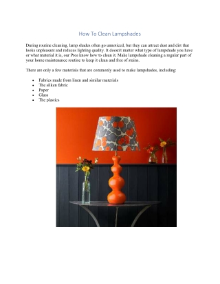 How To Clean Lampshades