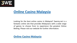 Online Casino Malaysia   3wemy.net