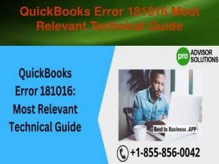 QuickBooks Error 181016 Most Relevant Technical Guide