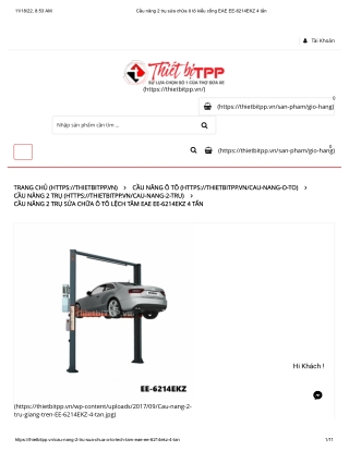 Cầu nâng 2 trụ sửa chữa ô tô kiểu cổng EAE EE-6214EKZ 4 tấn