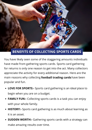 BENEFITS OF COLLECTING SPORTS CARDS