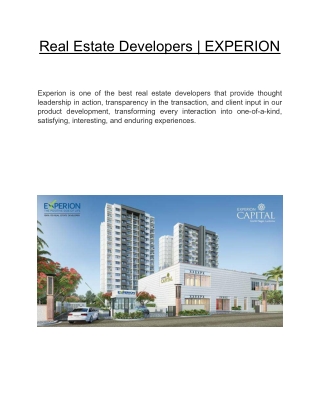 Real Estate Developers | EXPERION