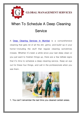 Deep Cleaning Services In Mumbai Call-9699091999