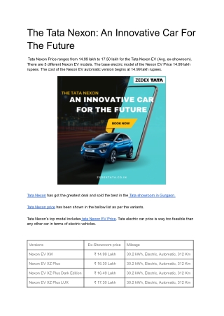 tata nexon inovative car