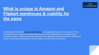 What is unique in Amazon and Flipkart warehouse & viability for the same