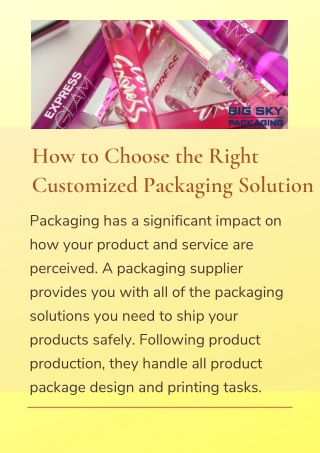 How to Choose the Right Customized Packaging Solution