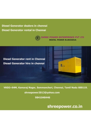 Diesel Generator rent in Chennai