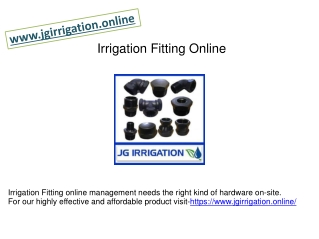 Irrigation Fitting Online