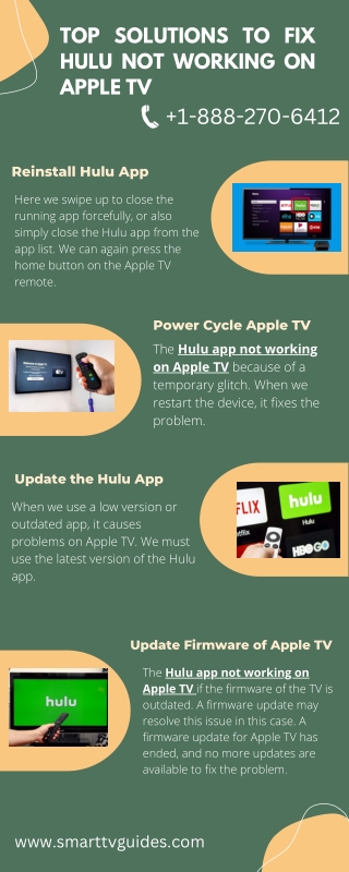 Top Solutions To Fix Hulu Not Working on Apple TV |  1-888-270-6412