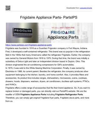 Frigidaire appliance Parts -partsIPS