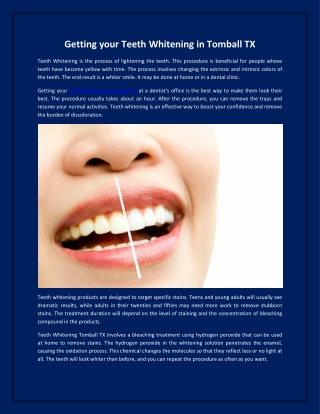 Getting your Teeth Whitening in Tomball TX
