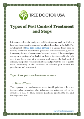 Types of Pest Control Treatment and Steps