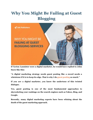 Why You Might Be Failing at Guest Bloggin