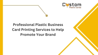 Professional Plastic Business Card Printing Services to Help Promote Your Brand