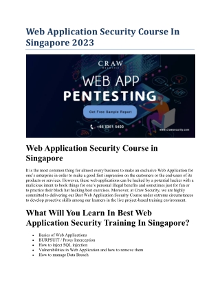 Web Application Security Course In Singapore