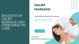 Benefits Of Dalby Massage And Chiropractic Care