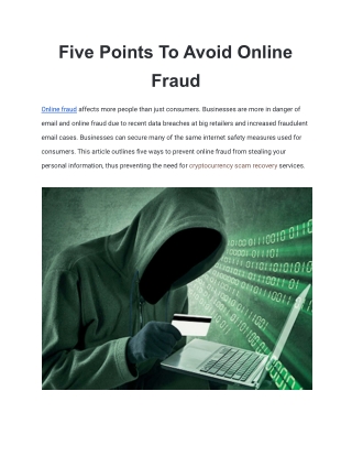 Five Ways To Avoid Online
