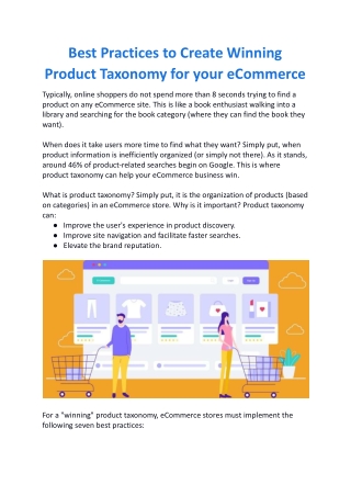 Best Practices to Create Winning Product Taxonomy for your eCommerce