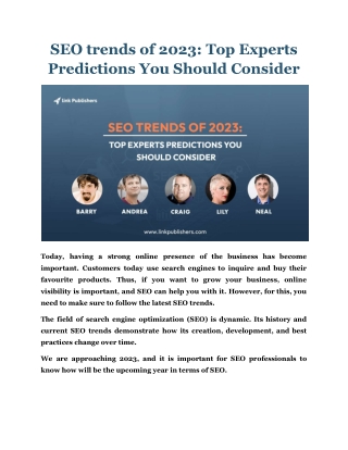 SEO trends of 2023: Top Experts Predictions You Should Consider