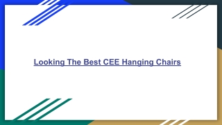 Looking The Best CEE Hanging Chairs