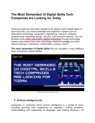 most demanded 10 Digital Skills