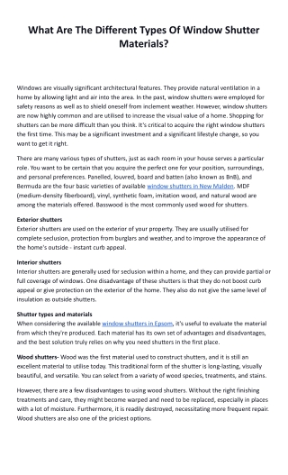 What Are The Different Types Of Window Shutter Materials_