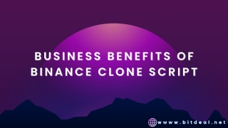 Business Benefits of Binance Clone Script