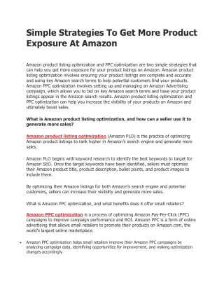 Simple Strategies To Get More Product Exposure At Amazon