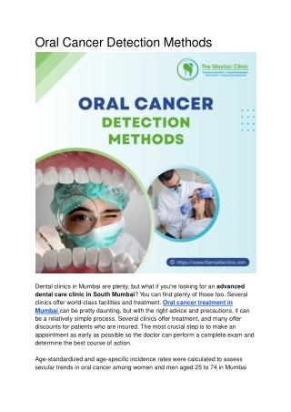 Oral Cancer Detection Methods