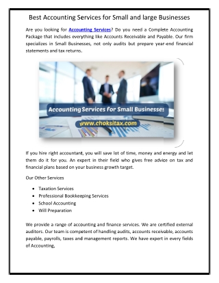 Best Accounting Services for Small and large Businesses
