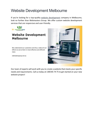 Website Development Melbourne