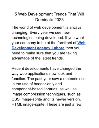 5 Web Development Trends That Will Dominate 2023