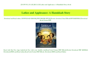 [D.O.W.N.L.O.A.D] [R.E.A.D] Latkes and Applesauce A Hanukkah Story ebook