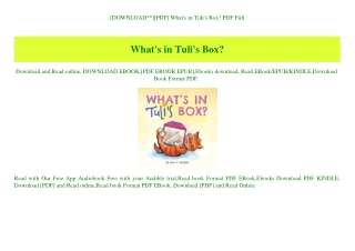 [DOWNLOAD^^][PDF] What's in Tuli's Box PDF Full