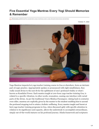 diyayoga.com-Five Essential Yoga Mantras Every Yogi Should Memorize amp Remember