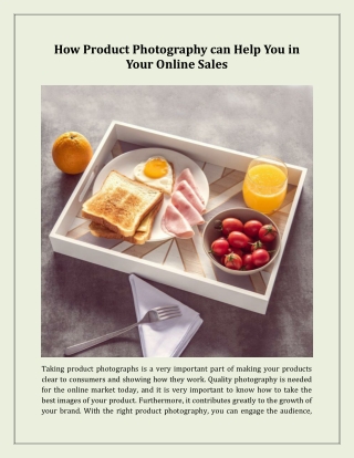 How Product Photography can Help You in Your Online Sales