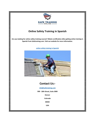 Online Safety Training in Spanish