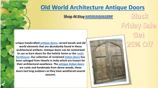Old World Architecture Antique Doors