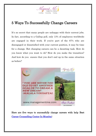 5 Ways to Successfully Change Careers