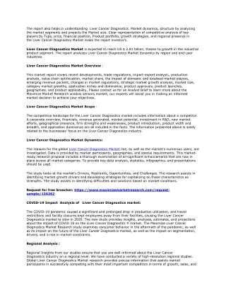 Liver Cancer Diagnostics Market